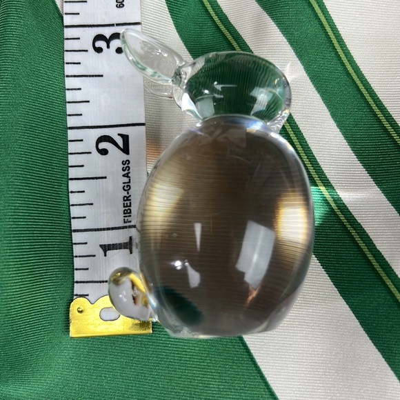 Vintage Crystal Glass Bunny Rabbit Paperweight Clear solid Flat Bottom 2.5” tall - Picture 3 of 13